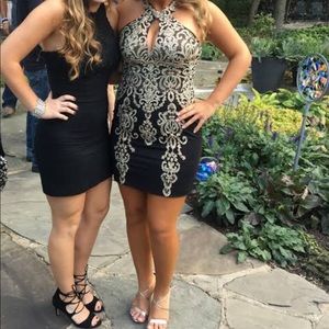 Black and gold homecoming dress